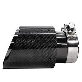 Bielpord 3"Inlet 4"Outlet Car Exhaust Tips Stainless Steel and Carbon Fiber Tailpipe Exhaust Pipe Tail Throat Tail Pipe Muffler Tips Universal for Vehicles with 3" O.D Require welding installation