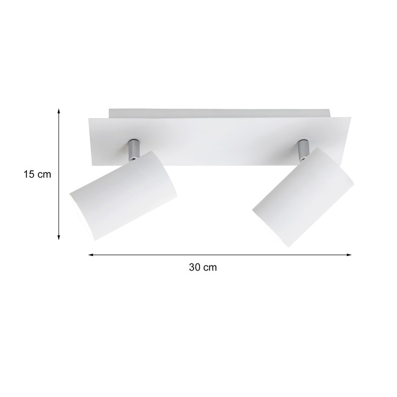 Trio Leuchten bar in metal, white, spotlight bar 2-bulb, exclusive