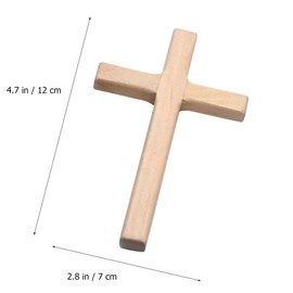 HEALLILY 6pcs Wooden Christian Catholic Cross Prayer Cross Handheld Ornaments DIY Cross Ornaments for Wall Decoration Christian Party Supplies