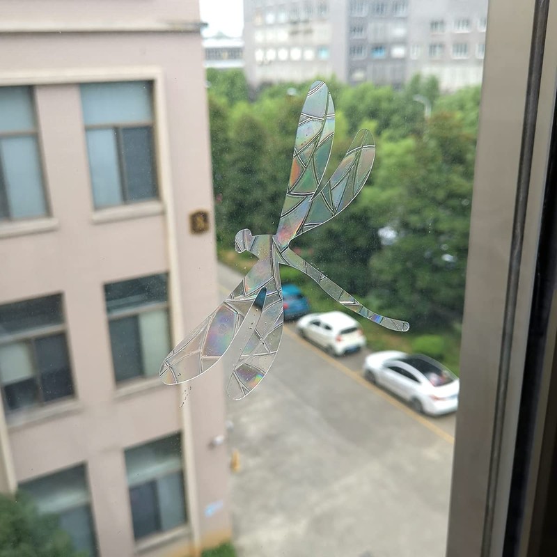 30 Pieces Dragonfly Prism Window Stickers for Bird Strikes, Anti-Collision