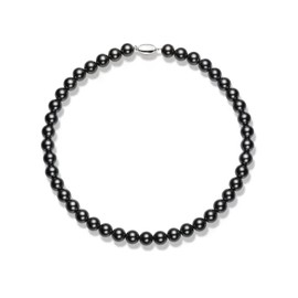 SukAmi 8mm Black Pearl Necklace Women Men Big Pearl Necklace Pearl Choker Faux Pearl Necklace t 43CM