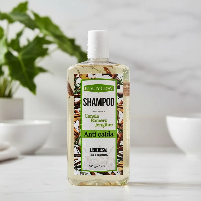 Shampoo Anticaída De Canela Jengibre Romero 500ml Bg