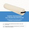 ForPro Full Round Bolster Pillow, Crème, Oil and Stain-Resistant, for