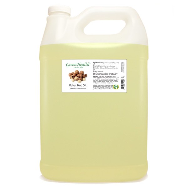 GreenHealth Kukui Nut Oil - 1 Gallon - Cold Pressed 100% Pure