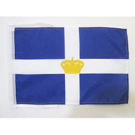 AZ FLAG Kingdom of Greece 1863-1973 Flag 18'' x 12'' Cords - Greek Small Flags 30 x 45cm - Banner 18x12 in