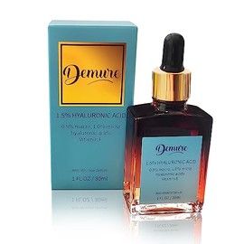 Demure Hyaluronic Acid Hyaluronic Serum, Anti-Ageing Face Care, Anti-Wrinkle with 1.5% Hyaluronic Acid and Vitamin E, Organic Aloe and Jojoba