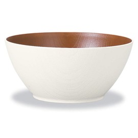 Yamanaka Lacquer Natural Keyaki Heather Bowl, Large, White & Brown M16947-8