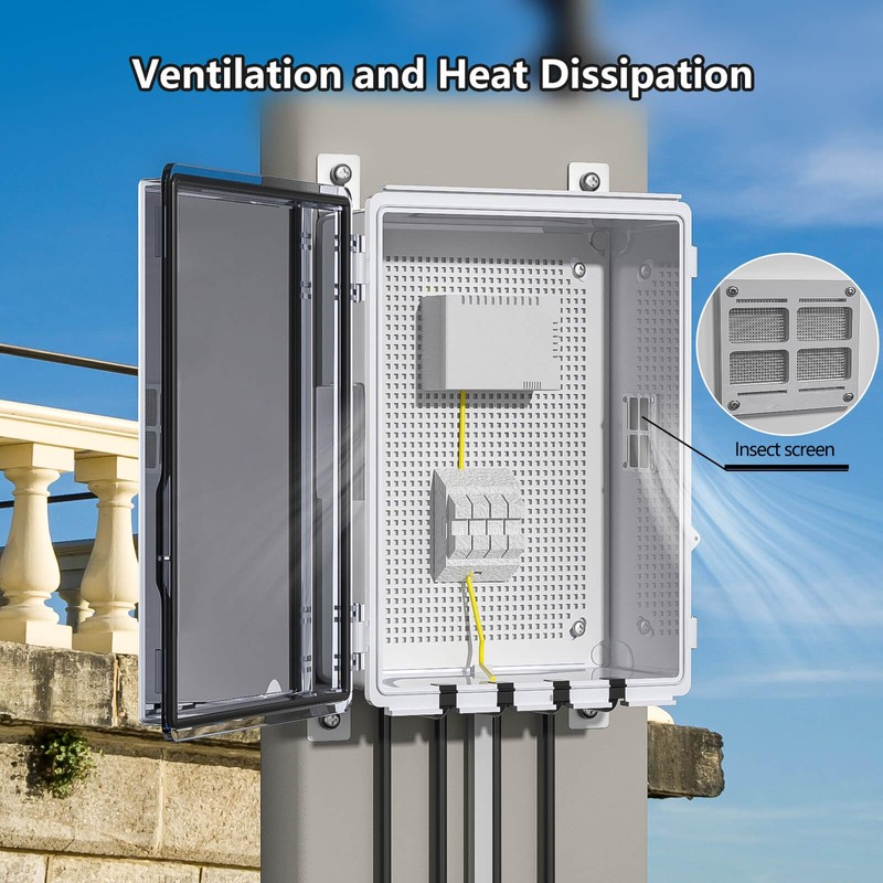 Animacyn ABS Electrical Junction Box, Ventilated Design, Cable Grommets, IP65