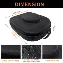 Foeran Travel Hat Case For Cowboy Panama & Fedora Hat, Waterproof & Crush Proof Cowboy Hat Box Wide-brimmed Hats Storage Holder Hat Carrier - Large, Black