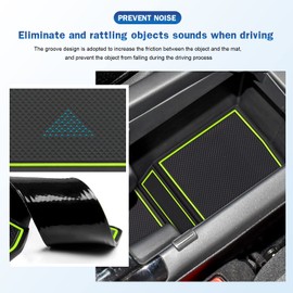 LUWU Compatible with Peugeot 208 e-208 / Peugeot 2008 e-2008 II GTI GT line 2020-2024 2025 Non-Slip Mats Peugeot 208 2023 Centre Console Armrest Rubber Mats Peugeot Interior Accessories (Green)