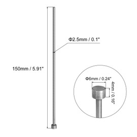 uxcell Straight Ejector Pins, 2.5mm(0.1") Dia. 65Mn Steel Round Tip Punch 150mm(5.91") Long for Mechanical Maintenance 4Pcs