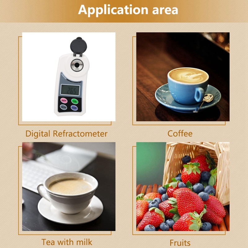 Digital Brix Refractometer Portable Handheld Digital Sugar Salinity Meter for