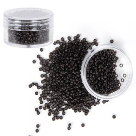 1000Pcs 2.5mm Nano Rings Beads Micro Copper Rings Dreadlock Beads Micro link tube ring For Tip/Ring Hair Extensions Link Hair Tools Accessories (Dark Brown)