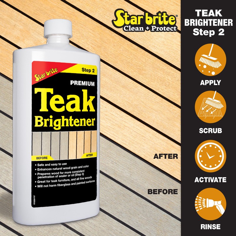 STAR BRITE Teak Care 3 Step Kit - Teak Cleaner