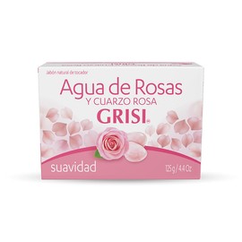 GRISI, Jabón de tocador, Agua de Rosas y Cuarzo Rosa | Jabón en Barra Corporal, 125 gr