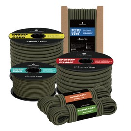 Kamu Synber Bungee Cord 3mm x 10m Elastic Shock Cord Bungee Rope for Tarpaulin, Kayak, Tie Down, Camping | Army Green