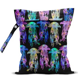 zcyxuuw Waterproof Wet Bag for Swimsuit, Travel Beach Wet Dry Bag, Hidden Zipper Reusable Jellyfish Wet Bags, for Travel Beach Wet Swimsuits Toiletries Diapers Dirty Gym Clothes Laundry Bag