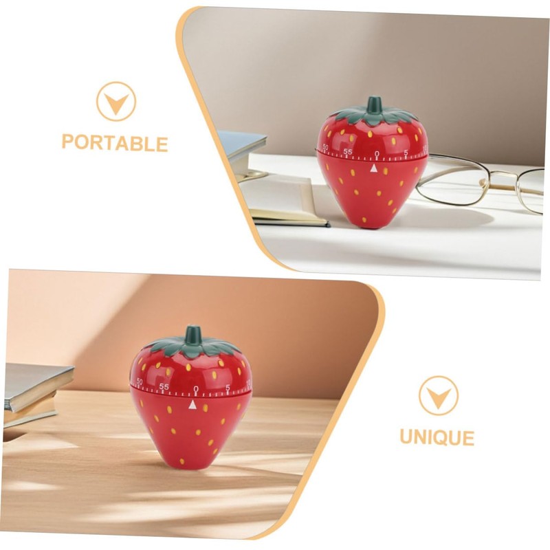 Mikinona User-Friendly Mechanical Timer Strawberries Alarm Ideal for Cooking Baking
