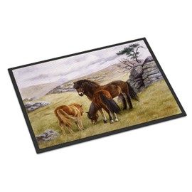 Caroline's Treasures BDBA0189MAT Horses in The Meadow Door Mat, Indoor Rug or Outdoor Welcome Mat 18x27 Doormat, 18H X 27W, Multicolor