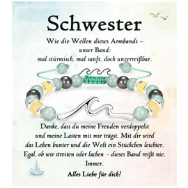 wynn's Armband für Meine Schwester, An Meine Schwester Geschenke von Bruder, Geschenk für Kleine Große Schwester von Geschwistern zum Geburtstag Firmung Kommunion Abschluss Einschulung Weihnachten