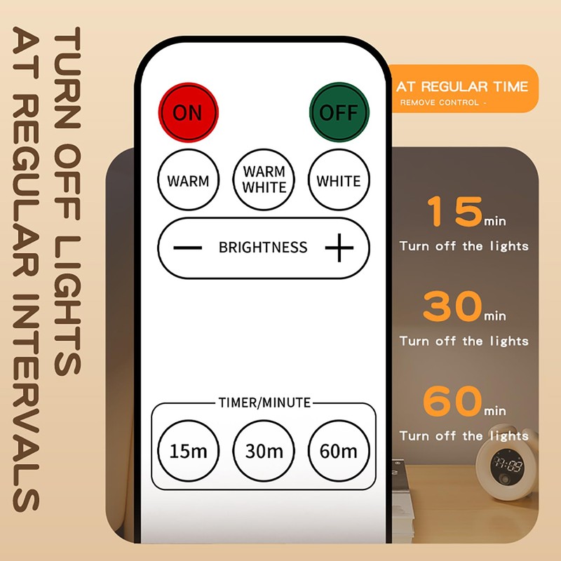 Smart Remote Control Night Light Socket,2AC+3USB Fast Charging,Wall Outlet Night
