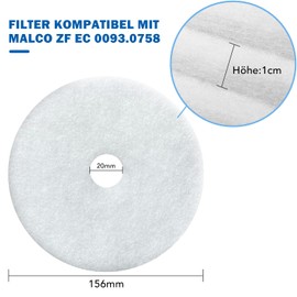 Pack of 6 Filters Compatible with Maico ZF EC Ventilation System, 0093.0758 Replacement Air Filter, G2 Replacement Filter, Dust Filter for Cover ER-AK/-AH/-AB of Fan Insert ER EC