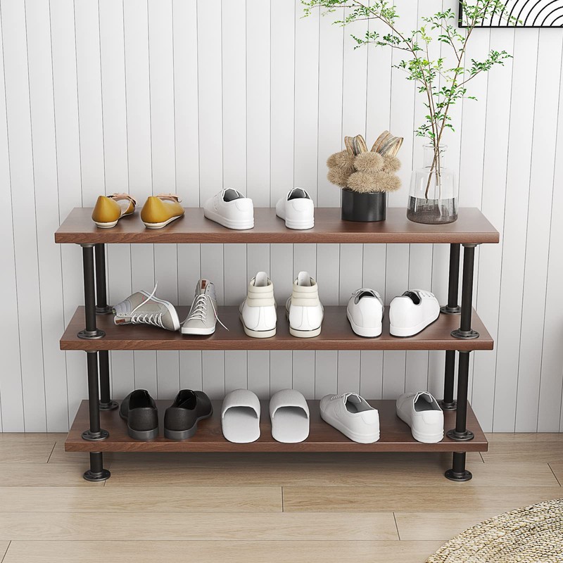 MUZIK 3-Tier Industrial Pipe Table Leg Set, Iron Base Legs