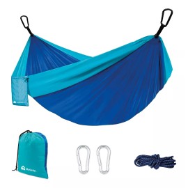 Bluelander Mayoreo 4 Hamacas Camping Portátil Azul + Kit De Instalación