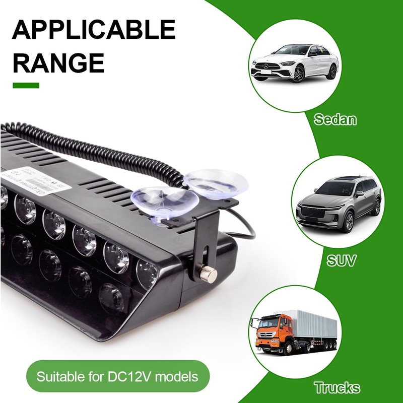 SHMZK Car Emergency Strobe Light, 12V Windshield Dashboard Warning Flash