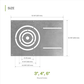 ASD 13 Inch New Construction Mounting Plate with Asymmetric Round Hole - 3/4/6 Inch Flat Steel Rough in Wafer Light Bracket, Shallow LED Recessed Lighting Housing, 24 Pack