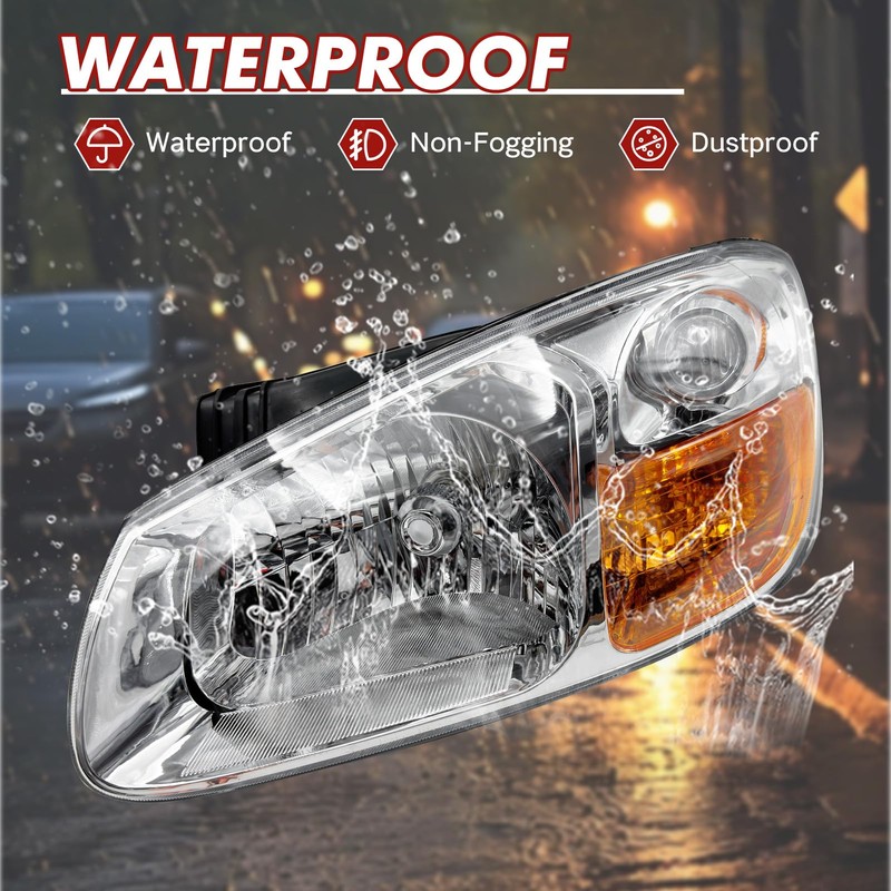 YOOCOO Headlight Assembly Compatible with 2007 2008 2009 Kia Spectra