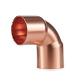 ROGVOC Plumbing Solder Short Radius Copper 90 Degree Elbow, 5-Pcs 1 x 1 inch C x C Heavy Duty Copper Tube Fitting with Sweat Solder Connection, NSF 61 Certified