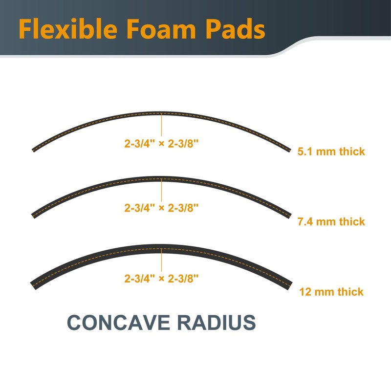 POWERTEC 71441 Flexible Contour Sanding Grips Set w/ 3 Flexible
