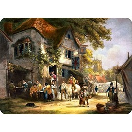 Village Festival Glass Worktop Saver - by Pearl Glass (30 x 22cm Small)