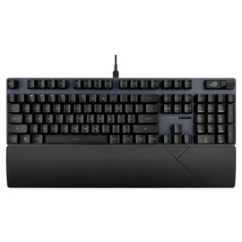 ASUS ROG Strix Scope II Gaming Keyboard, pre-lubed ROG RX Red Linear Optical switches, Sound-dampening Foam, PBT doubleshot keycaps, Streaming hotkeys, Multi-Function Controls, Wrist Rest