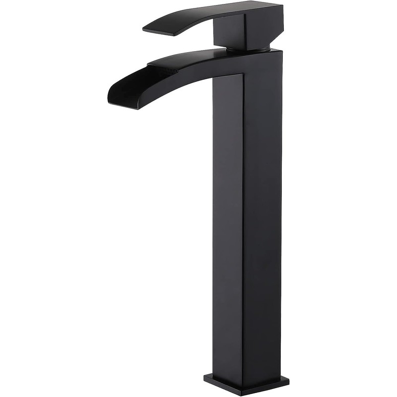 VCCUCINE Vessel Sink Faucet Black, Single Handle Single Hole Waterfall