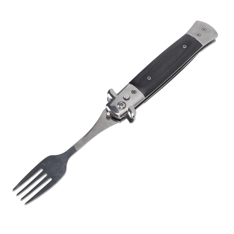 Folding Spring Fork Reusable Stainless Steel Automatic Foldable Spring Fork