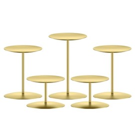 smtyle - Juego de 5 Soportes para Velas de Pilar de Metal Dorado y Hierro para Mesa de Mesa, Cena, Fiesta, Boda, Evento