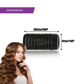 AKH® Hair Rollers | Pack of 12 | Black Large Hair Rollers 30mm | For Short And Long Hair Salon Hairdressing, Hair Styling, Waves and Curles | Self Grip Holding Rollers For Men Women Kids |Curling Tool