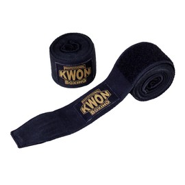 KWON Premium Gel Boxing Bandage 3.5 m Black Boxing Inelastic Boxing Bandages Gel Pads Gel Pads Hand Bandage