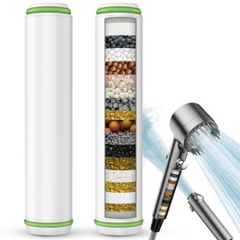 Fitespot 2 Pack Shower Filter Cartridge Replacement for Handheld Shower Head - 18 Stage Replacement Filters for Hard Water Remove Chlorine and Harmful Substances