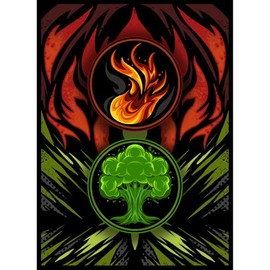 MTG Color Combination Guild Sleeves (Green/Red) - 100ct Matte TCG Card Art by Ai Armor
