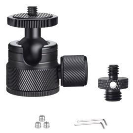 ARTCISE Mini Ball Head, CB20 20 mm Metal Mini Tripod Head and 3/8 Inch Thread Hole with 1/10.2 cm-20 Male to 1/10.2 cm-20 Male Thread Screw Adapter for All Camera/Tripod/Monitor/Light