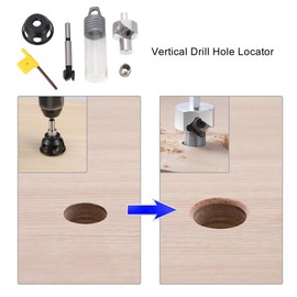 Vertical Hole Locator, Woodworking Chamfer Reamer Tool, Dog Hole Chamfer Reamer Tool, Aluminum Alloy Straight Hole Drilling Guide Doweling Jig for 20mm Short Drill Bit