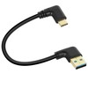 GELRHONR Gold Plated Short Left Angle USB Type C Cable,
