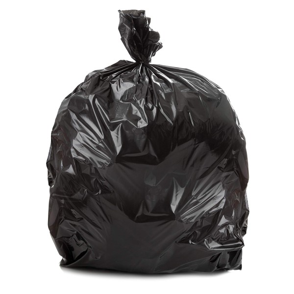 "Plasticplace 40-45 Gallon Trash Bags, 2.3 Mil, 40""W x 46""H, Black, 50/ Case" (W42LDB3)