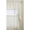 LORRAINE HOME FASHIONS Ribbon Eyelet Window Tier, 60 by 24-Inch,
