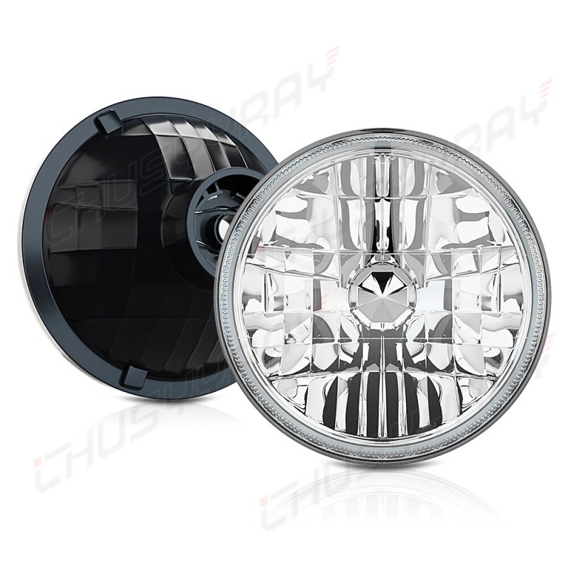 CHUSYYRAY 2x 7 Inch LED GLASS Headlight Round ORIGINAL CLASSIC