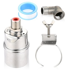 Mgoodoo Automatic Water Level Control Valve, 1/2Inch Float Ball Valve, Stainless Steel Water Level Control Float Valve with Retaining Clip for Water Tank, Livestock, Pond, Fish Tank, Swimming Pool