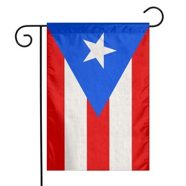 YANGHOME Puerto Rico Flag Puerto Rican Pr Flax Nylon Burlap Linen Fabric Garden Flag Farmhouse Decorations Mailbox Decor Welcome Sign 12x18 Inch Small Mini Size Double Sided